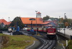 199 872 am Mittag des 16.10.2015 auf Bereitstellungsfahrt mit P8903 (Wernigerode-Eisfelder Talmühle) kurz vor dem Bahnhof Wernigerode.
