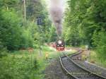 Ausfahrt aus dem bahnhof Steinerne Renne, vom Bahnparallelweg