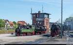 Blick auf das Bahnbetriebswerk Wernigerode am 1. Juni 2017. Aufgenommen aus dem ausfahrenden Zug.