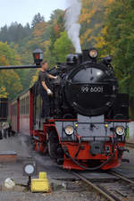 Kurzer Blick nach der Luftpumpe von 99 6001 in Alexisbad  30.09.2017 14:41 Uhr.