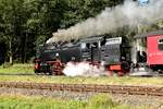 99 7243-1 mit einem Personenzug gen Brocken fahrend am Samstag den 16.9.2017 bei Drei Annen Hohne.