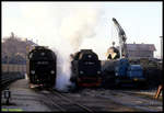 Bekohlung Szene im BW Wernigerode am 10.12.1991. Links ist 997245 und daneben ist ihre Schwester 997246 zu sehen.