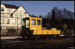 Ein Schienenkleinwagen der HSB machte am 18.2.1993 Halt im Bahnhof Drei Annen Hohne.