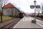 Blick auf den Bahnsteig 33/34 im Bahnhof Wernigerode der Harzer Schmalspurbahnen GmbH (HSB).