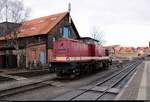199 872-3  Harzkamel  der Harzer Schmalspurbahnen GmbH (HSB) ist im Bahnhof Wernigerode abgestellt.