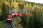 Scheinanfahrt von 199 861 mit Sonder-GmP am 21.04.2018 an der Fotostelle Drängetal.