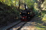 Im Rahmen einer Sonderzugfahrt anläßlich ihres 100-jährigen Jubiläums, gab es für 99 5906 am 07.07.2018 einen Stopp, kurz vor dem Unterberger Steinbruch.