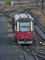 Der Triebwagen 187 016-1 Ende September 2018 am Bahnhof Nordhausen.