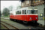 VT 187011 der HSB am 24.4.2005 im Endbahnhof Harzgerode.