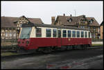 VT 187019 der HSB am 24.4.2005 im Schmalspur Bahnhof Wernigerode.