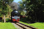 99 6001 mit P8965 (Gernrode-Hasselfelde) am Nachmittag des 31.08.2019 zwischen  Silberhütte/Anhalt  und  Straßberg , hier in Höhe  Rinkemühle . (Bild 1)