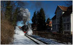 Im Märzen der Bauer die Dampfrösser einspannt - 99 7237 fährt mit Zug 8933 von Wernigerode zum Brocken.