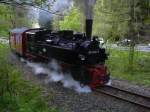 BR 99 5906; Ausfahrt von Bahnhof Alexisbad in Richtung Harzgerode; Sommer 2005