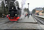 Im Bahnhof Drei Annen Hohne war von Schnee wieder nichts zu sehen.