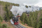 Der 99 236 mit Planzug zum Brocken im Drängetal kurz vor Drei Annen Hohne am 3.