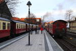 Blick am Morgen des 25.02.2017 in den HSB-Bahnhof Wernigerode.