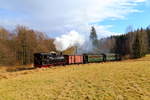 Scheinanfahrt von 99 5901 mit IG HSB-Sonder-PmG am Nachmittag des 26.02.2017 zwischen Mägdesprung und Sternhaus-Ramberg.