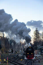 Ausfahrt zum Brocken aus Schierke für 99 7237-3.