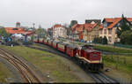199 872-3 (299 114-9 | 110 872-9 | DR V 100.1) drückt Wagen für den nächsten Zug zum Brocken in den Hauptbahnhof Wernigerode.