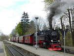 Weisser und schwarzer Rauch beim Dampfzug in Drei Annen Hohne. Drei Annen Hohne, 17.4.2024