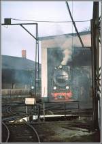 99 7232-4 raucht sich aus im Depot Wernigerode.