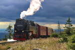 99 7245 erreichte am 28.8.26 den Gipfel des des Brockens, der Zug hat von Wernigerode bis zum Gipfel fast 900 H�henmeter �berwunden.