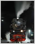 Vor der Nachtruhe in Wernigerode werden am 9.10.2007 an 99 7243 noch kleinere Arbeiten durchgefhrt.