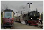 99 5906 am 8.10.2007 beim Halt in Stiege.