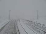 Wie blich, der Brockenbahnhof steckte auch am 2.2.2008 im dichten Nebel.