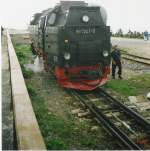 Bahnhof Brocken Lok macht Kopf zum umsetzen
