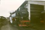 99 7244 am Lokschuppen in Wernigerode im Januar 1999.