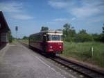 Triebwagen in Bad Suderode nach Quedlinburg.