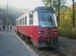 Hier 187 017-9 der HSB nach Ilfeld, dieser Zug stand am 19.10.2009 im Bahnhof  Eisfelder Talmhle .
