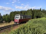 Triebwagen auf der Strecke der Harzer Schmalspurbahn zwischen Eisfelder Talmhle und Wernigerode