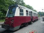 Kreuzung mit Triebwagen 187 019-5 von Quedlinburg nach Hasselfelde (vor der Abfahrt in Alexisbad) (26.06.10)