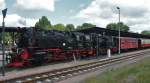 Bereit zur Abfahrt: Der Dixie-Train am 26.06.2010 in Quedlinburg.