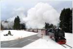 HSB 99 7241 fhrt mit Zug 8931 von Wernigerode auf den Brocken; Drei Annen Hohne; 3.2.2011