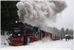 HSB 99 7243 fhrt mit Zug 8935 von Wernigerode auf den Brocken; Schierke; 3.2.2011