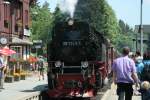 99 7243 luft am 03.06.2011 mit einem Zug aus Wernigerode im Bf.