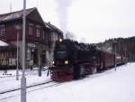 99 7240-7 der HSB am 31.12.01 im Bhf. Alexisbad.