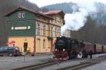 99 7245 mit P 8929 am 06.04.2012 im Bahnhof  Eisfelder Talmhle .