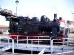 HSB 99 6101 auf der Drehscheibe im BW Nordhausen, Harzer Schmalspurbahnen, Harzquer- und Brockenbahn, fotografiert in Nordhausen whrend Jubilumsveranstaltung 125 Jahre Schmalspurbahnen im Harz am 28.04.2012