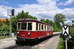 Gastfahrzeug T 42 des DEV Bruchhausen-Vilsen passiert an der Haltestelle  Universitt Harz  (09.06.2012)