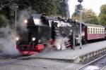 99 236 wartet 18:18 Uhr   am 13.10.12 in Drei - Annen  - Hohne auf  Ausfahrt nach   Wernigerode