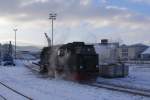 99 7237 am 25.01.2013 an der Entschlackungsstation im Bw Wernigerode.