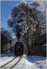 Kurz nach der Ausfahrt im Hasserode, konnten wir die 99 7237 mit dem Zug 8933 (Wernigerode - Brocken) ein weiteres Mal ablichten, welche uns dann in weiterer Folge auf den Brocken bringen sollte.