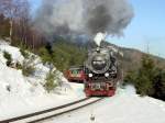 Der erste Zug des Tages - Bergfahrer im Drngetal, 23. Februar 2003