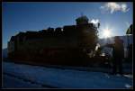 Impression der HSB Dampflok 99 7237 im Bahnhof Brocken.
4.3.2013