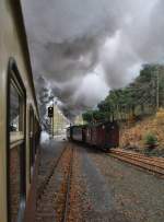 Doppelausfahrt mit Volldampf der HSB am 25.10.2013.