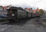 199 861 am 18.10.2013 beim Bereitstellen eines Sonderzuges der IG HSB in Richtung Brocken im Bahnhof Wernigerode.